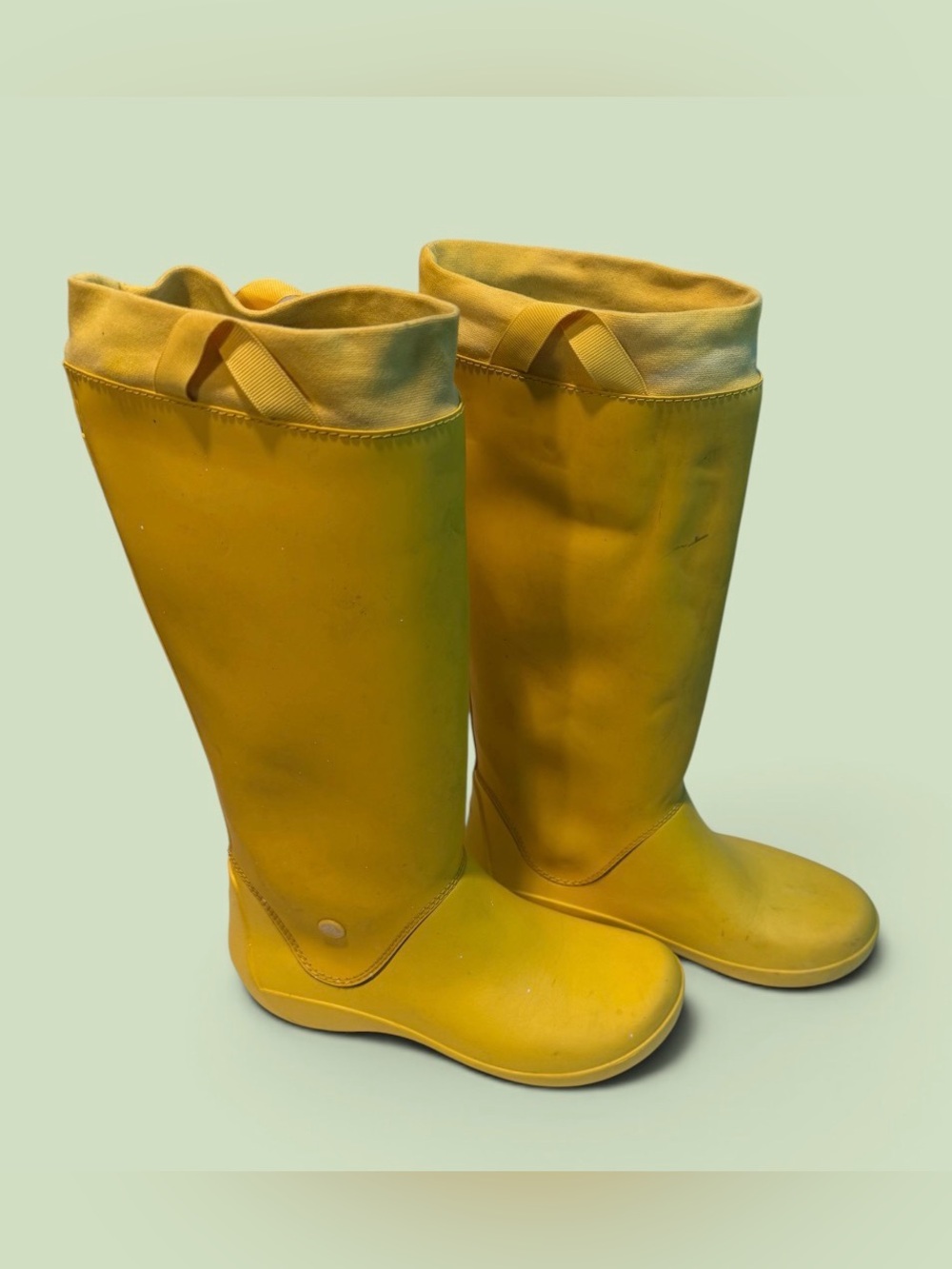 CROCS Tall Yellow Waterproof Rain Boots